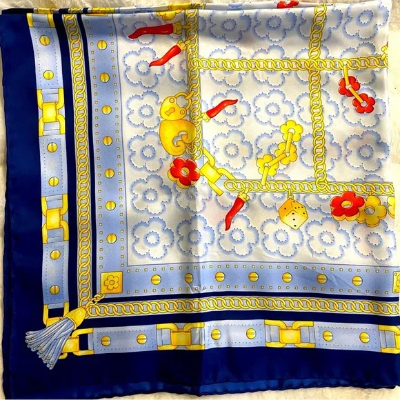 NIB E.Marinella Napoli 100% Silk Scarf Made in Italy - Picture 7 of 11